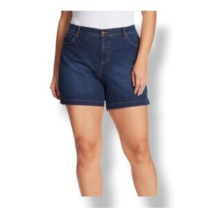 Gloria Vanderbilt Women’s Plus Amanda Short, Dark Wash Blue, size 24W